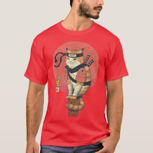 T-shirt Chat Shinobi Ukiyo-e Samurai Chat Art japonais