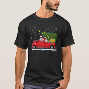 T-shirt Chat Siamese Camion voiture rouge arbre de Noël Pè