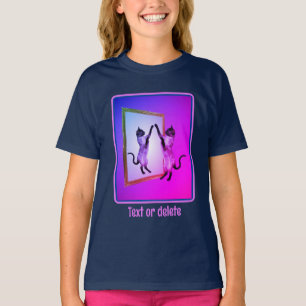 T-shirt Chat Siamois Dans Un Miroir Personnalisé