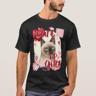 T-shirt Chat siamois de la Saint-Valentin simplement migno