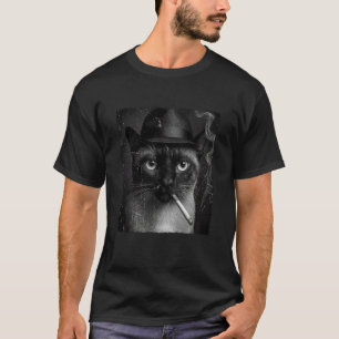 T-shirt Chat Siamois Fumant Une Cigarette Mème Amoureux de