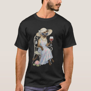 T-shirt Chat siamois impertinent boit du vin pour les amou