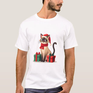T-shirt Chat siamois Noël Vacances Santa Chat siamois Noël