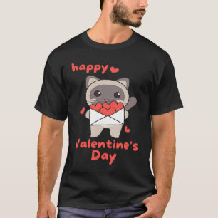T-shirt Chat siamois pour la Saint-Valentin Animaux mignon