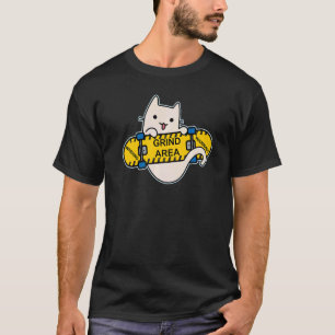 T-shirt Chat skateboardeur faisant du skateboard sur un gr