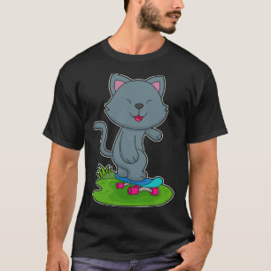 T-shirt Chat Skateur Planche à Roulettes Sports