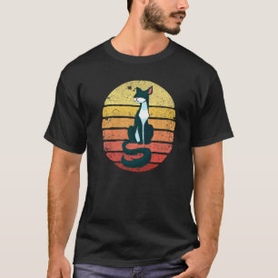 T-shirt Chat Smoking Retro Coucher de Soleil Vintage Dame
