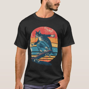 T-shirt Chat Smoking Tuxedo Skateboard Rétro 70s 80s Couch