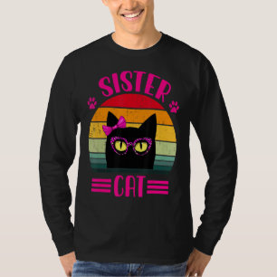 T-shirt Chat-Soeur Rétro vintage Avec Glasse Léopard Rose