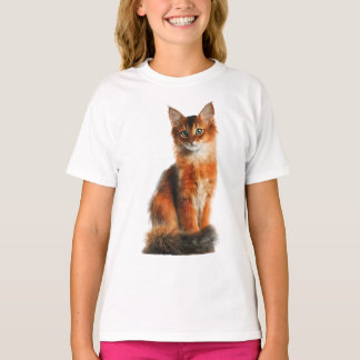T-shirt Chat Somali Gingembre Fluffy Vibrant Enfants