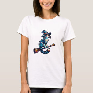 T-shirt Chat Sorcier Halloween Sorcière Mystique Amoureux