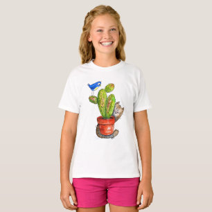 T-shirt Chat sournois avec Cactus
