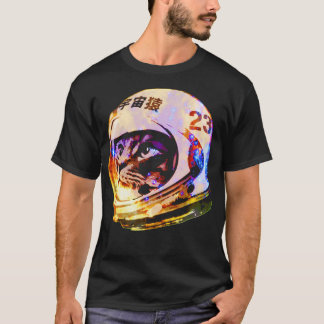 T-shirt Chat spatial astronaute (version galaxie profonde)