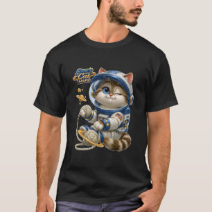 T-shirt Chat spatial Naps Mignon Astronaute Chaton avec Pe