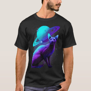 T-shirt Chat Sphynx Espace Avec Astronaute de la Planète S