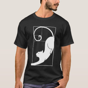 T-shirt Chat Spirale de Fibonacci Géométrie sacrée Ratio M