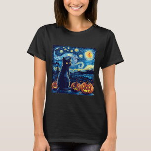 T-shirt Chat Starry Nuit Van Gogh Chat Pour Amoureux des c