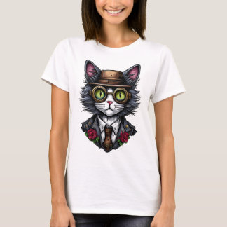 T-shirt Chat Steampunk