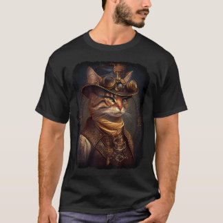 T-shirt Chat Steampunk, Portrait De Style Victorien, Sci F