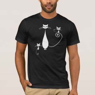 T-shirt Chat stylisé blanc