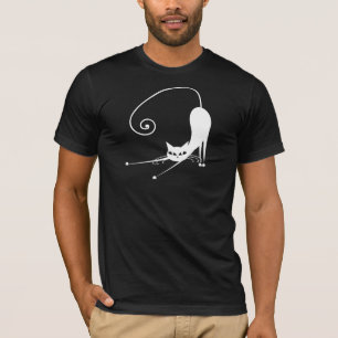 T-shirt Chat stylisé blanc