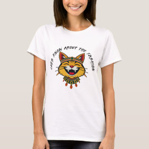 T-shirt Chat Super mignon dans l'ensemble tribal