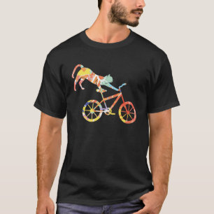 T-shirt Chat Sur BMX Vélo Kitten Vélo Vélo Vélo Vélo