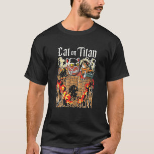 T-shirt Chat sur Itan de style japonais