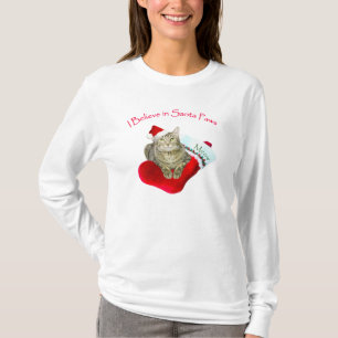 T-shirt Chat sur le stockage de Noël