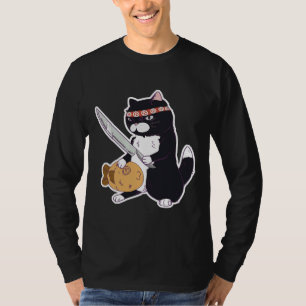 T-shirt Chat Sushi Chat Avec Chat Sushi Couteau Chat Avec