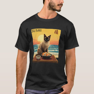 T-shirt Chat Sushi Cuisine Japonaise Foodie Félin Amoureux