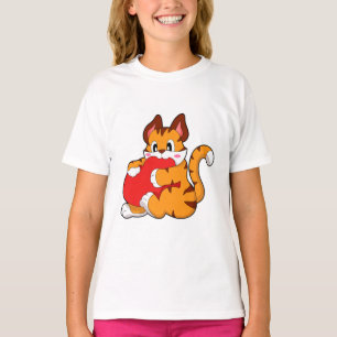 T-shirt Chat tigre à l'amour avec coeur.PNG