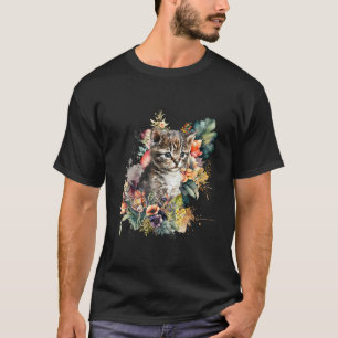 T-shirt Chat Tigre Aquarelle Chaton Mignon Chat