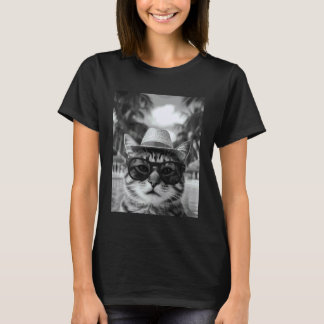 T-shirt Chat tigré drôle selfie chat vacances d'été