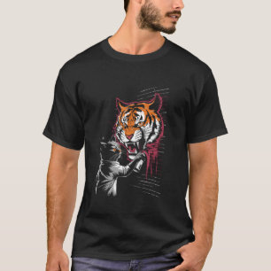 T-shirt Chat Tigre Graffiti - Vintage Chat Qui Pulvérise K