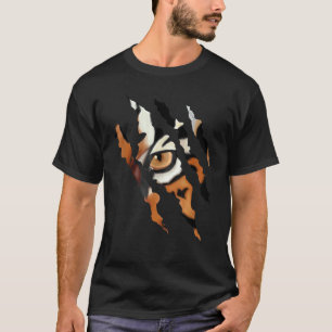 T-shirt Chat Tigre Intrépide Oeil Griffe Silhouette Tigre