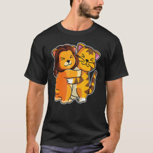 T-shirt Chat Tigre & Lion Animaux Mignons Pour Femmes Câli