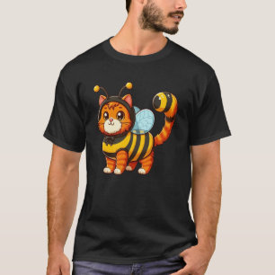 T-shirt Chat Tigre Orange Abeille Animal Drôle De Compagni