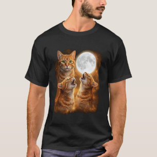 T-shirt Chat Tigre Orange Dessin Lune Hurleuse Drôle Tigre