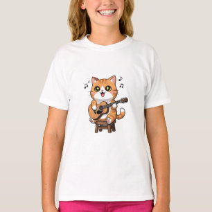 T-shirt Chat tigré orange mignon jouant pour les enfants
