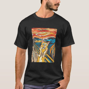 T-shirt Chat tigré orange qui hurle Parodie Graphique