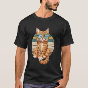 T-shirt Chat tigré orange vintage