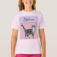 Chat Tigré Pastel Chats Filles Rose Rose Pâle Anim