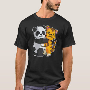 T-shirt Chat Tigre Tabby & Panda Animaux Mignons Pour Femm