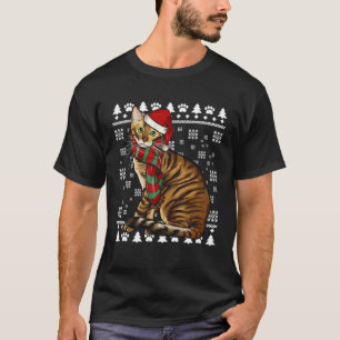 T-shirt Chat Toyger Chapeau de Père Noël Noël Cadeau de No