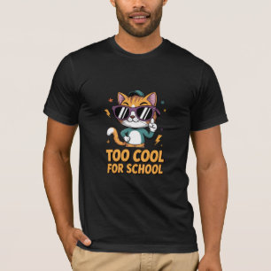 T-shirt Chat Trop Cool Pour L'école