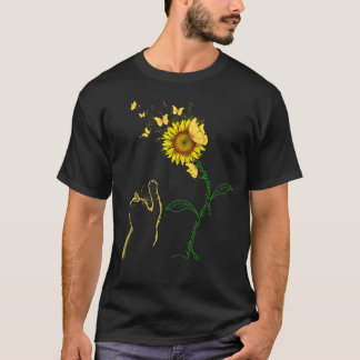 T-shirt Chat Tu Es Mon Sunshine Tournesol Papillon