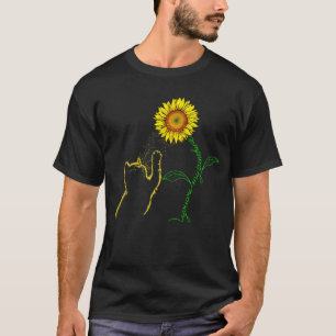 T-shirt Chat Tu Es Mon Sunshine Tournesol Papillon