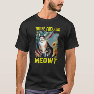T-shirt Chat Tu me fais miauler grave Mème de chat vintag