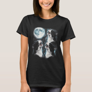 T-shirt Chat Tuxedo Hurleur à la Lune Rétro 90s
